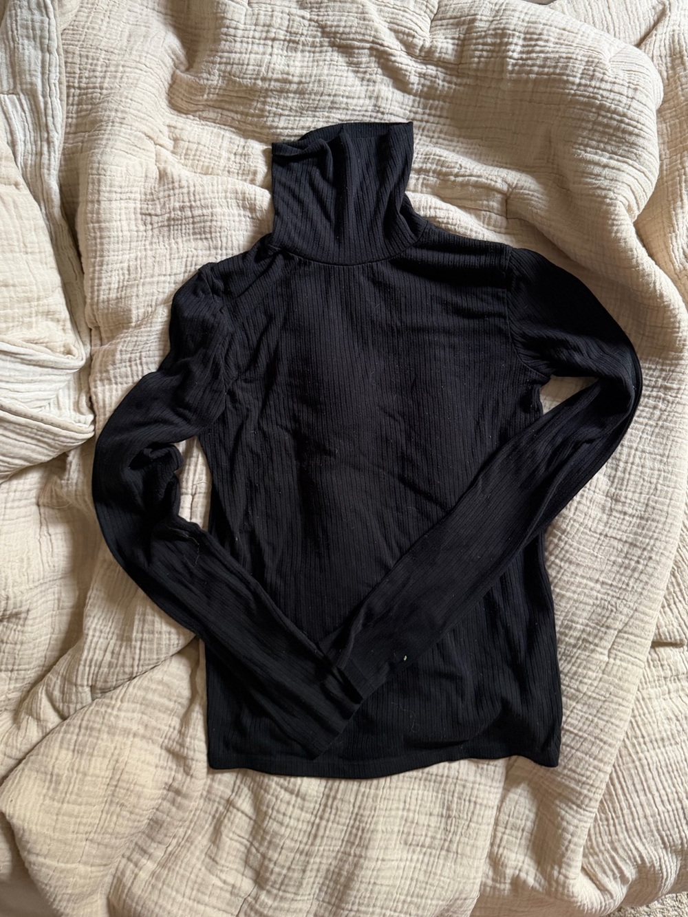 Black Ribbed Madewell Turtleneck